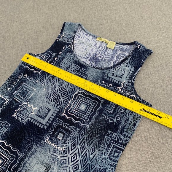 Islanders Womens Blue Blouse Medium Sleeveless Lightweight Top Polyester Spandex - Picture 6 of 9